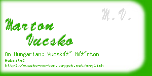 marton vucsko business card